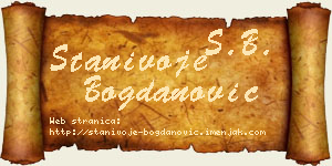 Stanivoje Bogdanović vizit kartica